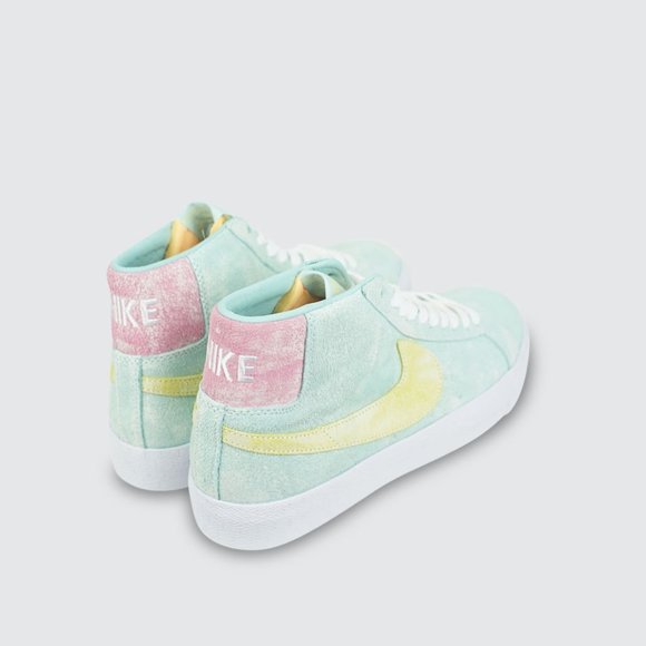 NIB Nike SB Zoom Blazer Mid Prm Lt Dew/Lt Zitron-Green Glow DA1839 300 - Picture 4 of 11